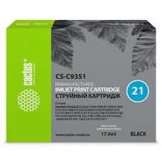 Картридж Cactus CS-C9351 №21 для HP DJ 3920/3940/PSC 1410 черный