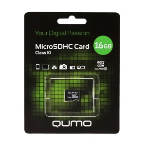 Карта памяти micro SD 16 Gb Qumo class 10 без адаптера