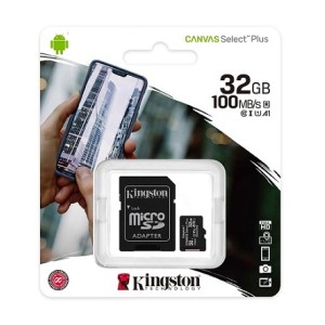 Карта памяти micro SD 128 GB Kingston CanvSelect Plus Class 10 + адаптер