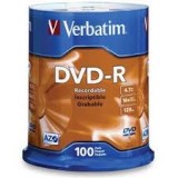 Диск DVD+R Verbatim 4.7 GB 16x Cake Box 100 штук 